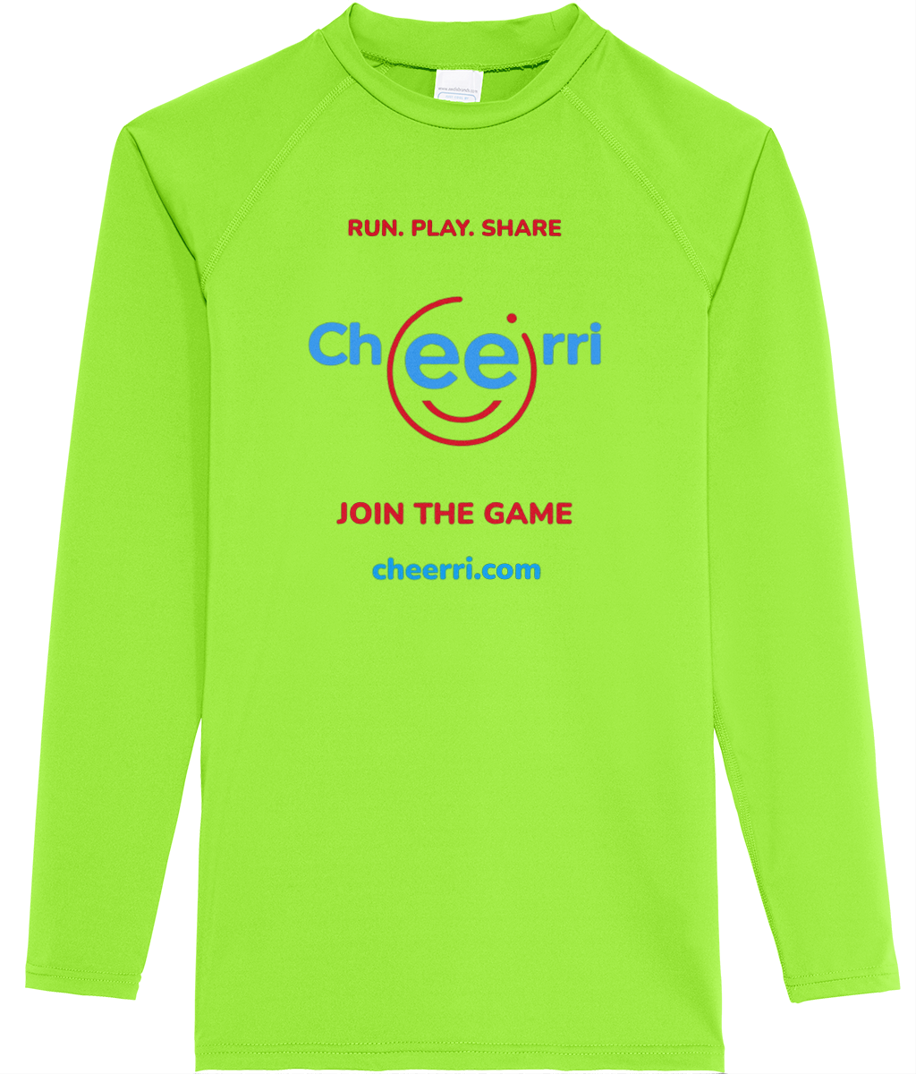 Cheerri Active Long Sleeve T-Shirt | Run.Play.Share - Join the Game Edition | Standard Fit